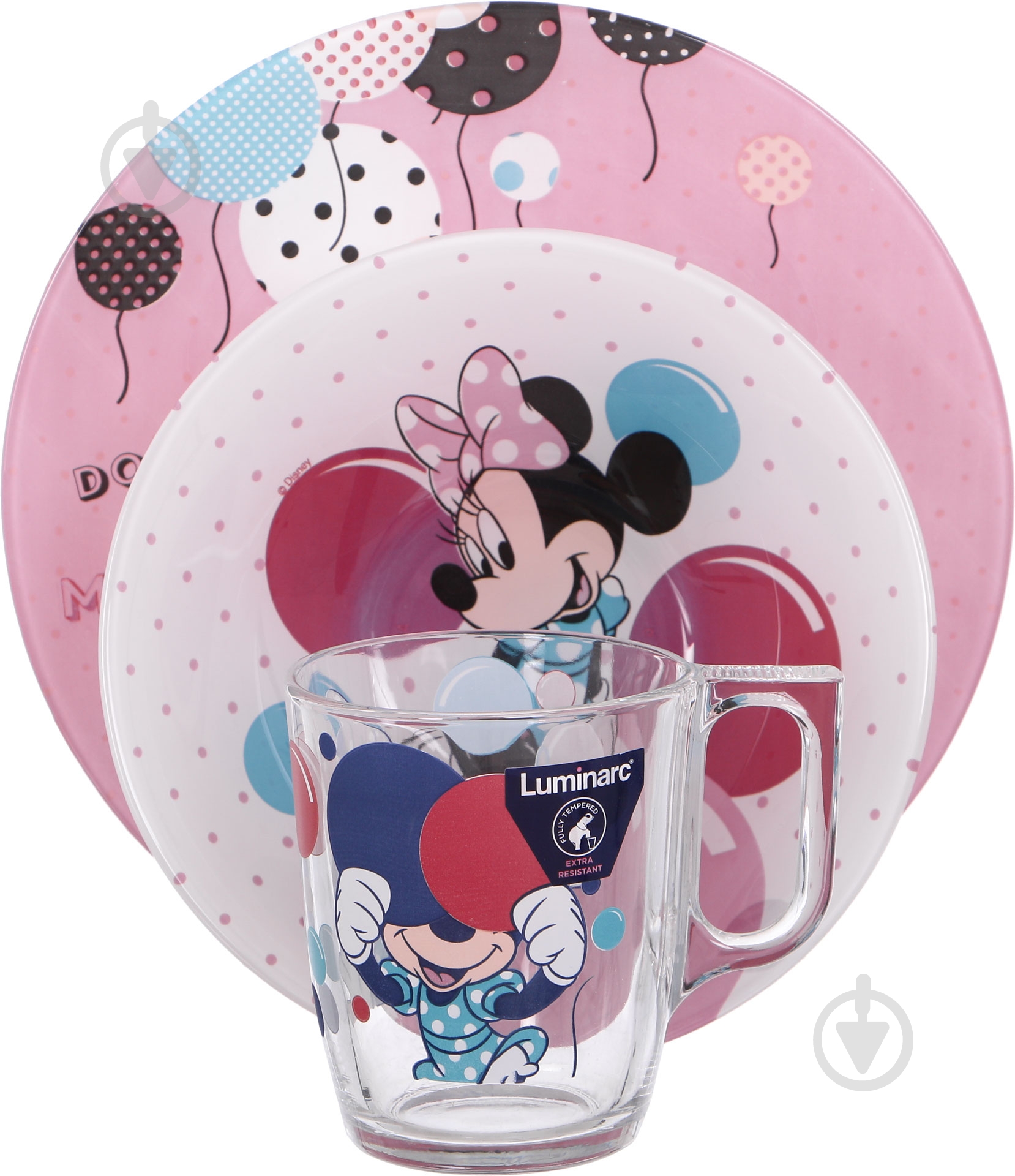 Набір дитячого посуду Party Minnie 3 предмети N5279 Disney Luminarc - фото 1
