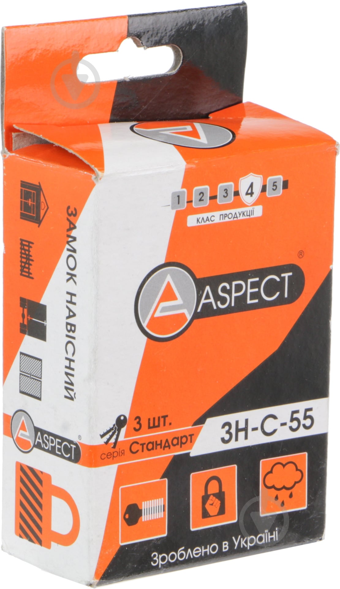 Замок навісний Aspect ЗН-С-55 3 кл. відкритий (амбарний) - фото 3 Замок навісний Aspect ЗН-С-55 3 кл. відкритий (амбарний) - фото 3
