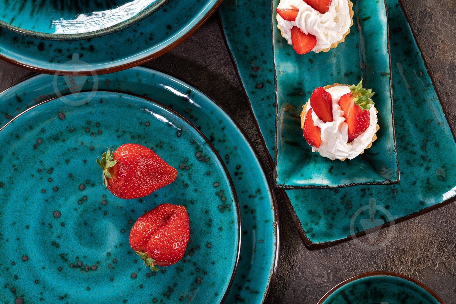 Тарілка Manna Ceramics 26 см Тіффані Бірюза - фото 6