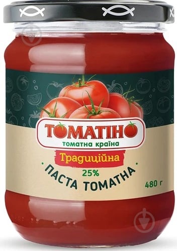 Паста томатная ТОМАТІНО Традиционная 25% 480 г - фото 1 Паста томатная ТОМАТІНО Традиционная 25% 480 г - фото 1