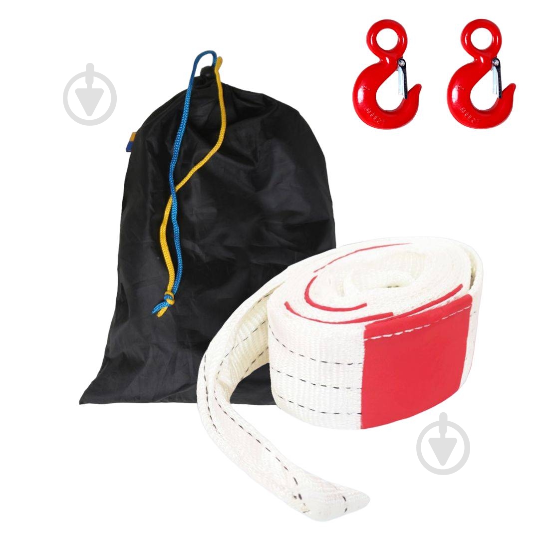 Трос буксирувальний ТКС 6 м 7 т НВФТКС0026 білий із червоним - фото 1 Трос буксирувальний ТКС 6 м 7 т НВФТКС0026 білий із червоним - фото 1