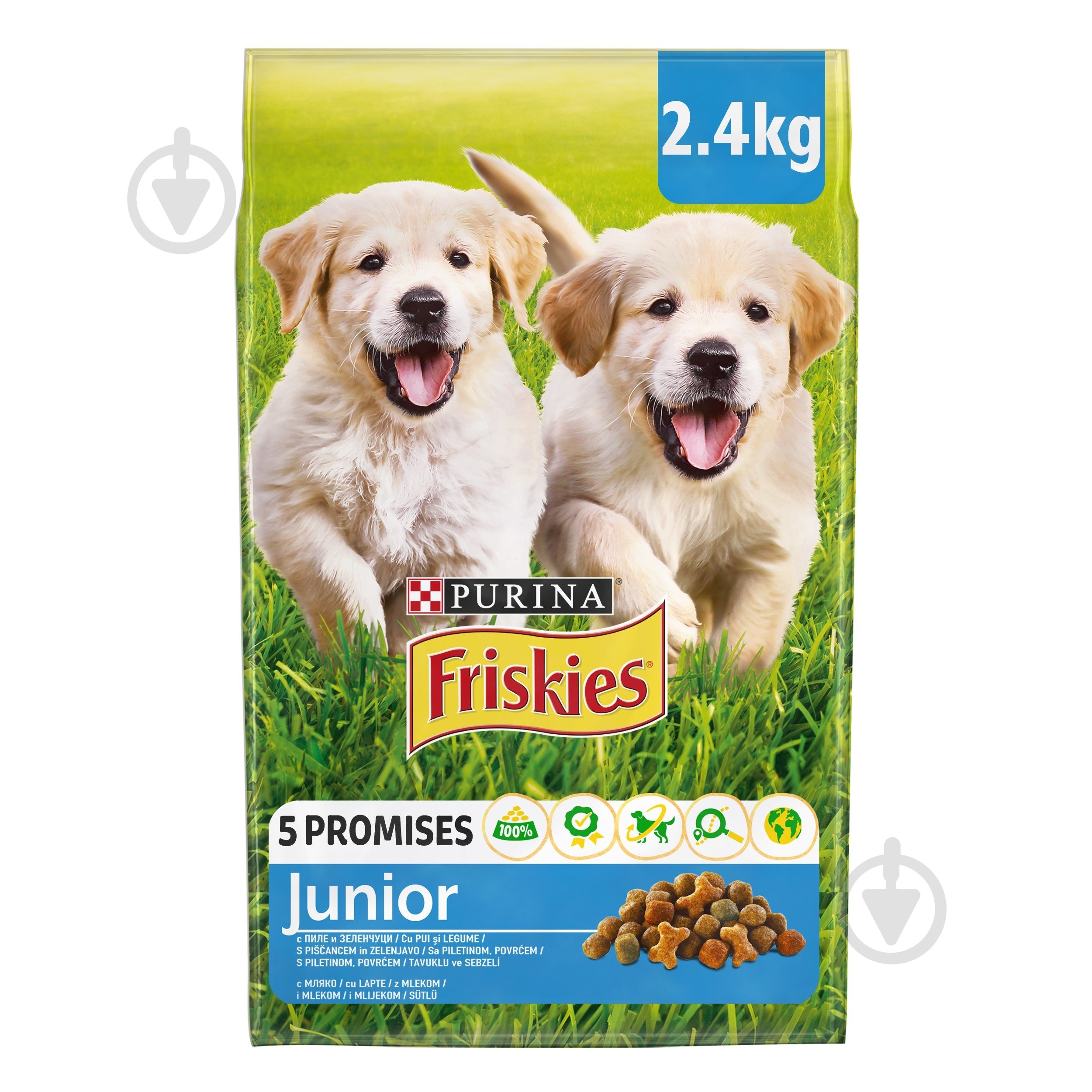 Корм сухий FRISKIES by Purina Junior з куркою, овочами та молоком 2,4 кг - фото 1 Корм сухий FRISKIES by Purina Junior з куркою, овочами та молоком 2,4 кг - фото 1