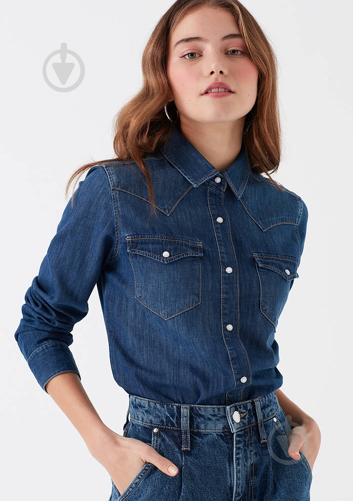 Рубашка Mavi ISABEL Dark Denim 1257129906 р. S синий - фото 2