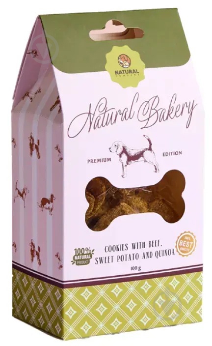 Ласощі Naturall печиво з яловичиною бататом та кіноа 100 г (4820241161799) - фото 1 Ласощі Naturall печиво з яловичиною бататом та кіноа 100 г (4820241161799) - фото 1