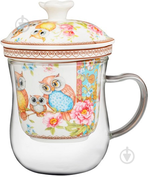 Чашка с заварником Lefard Совы 400 мл. - фото 1