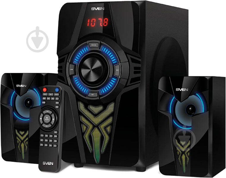Акустична система Sven MS-2070 2.1 black (Bluetooth) - фото 2 Акустична система Sven MS-2070 2.1 black (Bluetooth) - фото 2