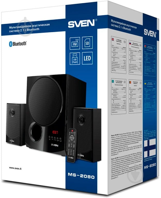 Акустическая система Sven MS-2080 2.1 black (Bluetooth) - фото 9