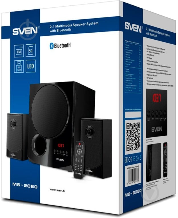 Акустическая система Sven MS-2080 2.1 black (Bluetooth) - фото 10