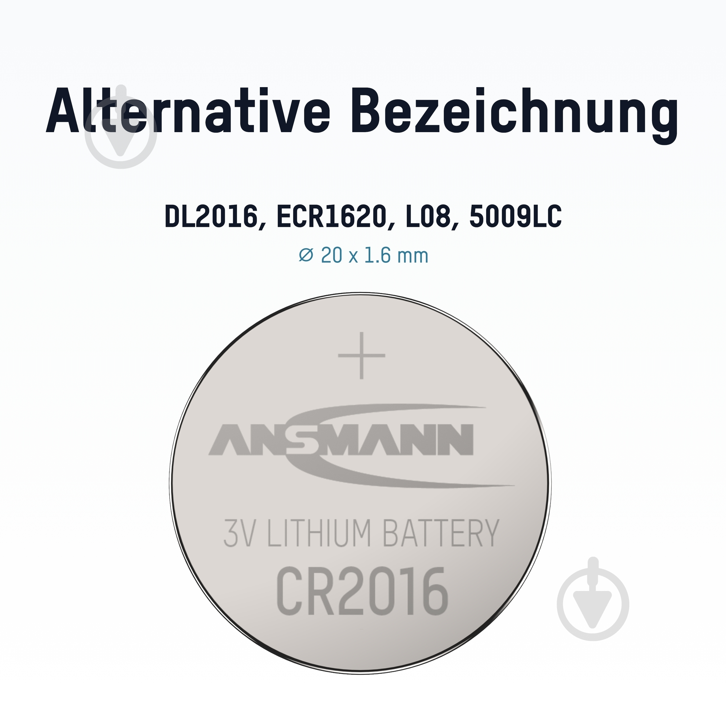 Батарейки Ansmann 3 V CR2016 1 шт. (5020082) - фото 3 Батарейки Ansmann 3 V CR2016 1 шт. (5020082) - фото 3