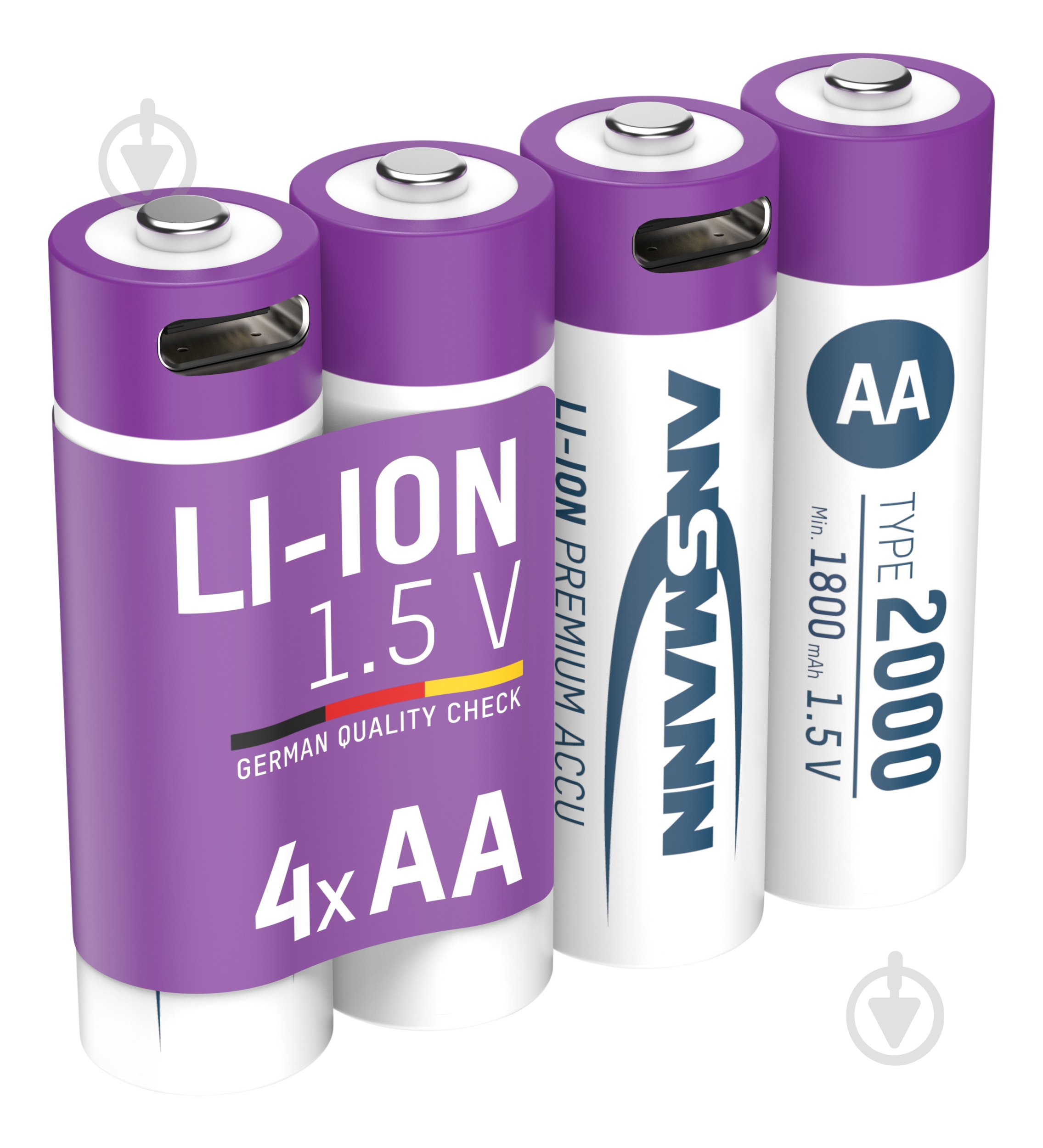 Аккумуляторы Ansmann AA 1,5 V 2000 mAh 1/2AA 4 шт. (1312-0036) - фото 1