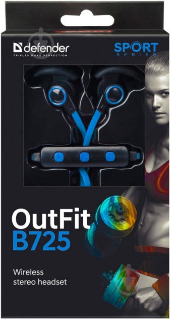 Наушники Defender OutFit B725 black/blue - фото 3