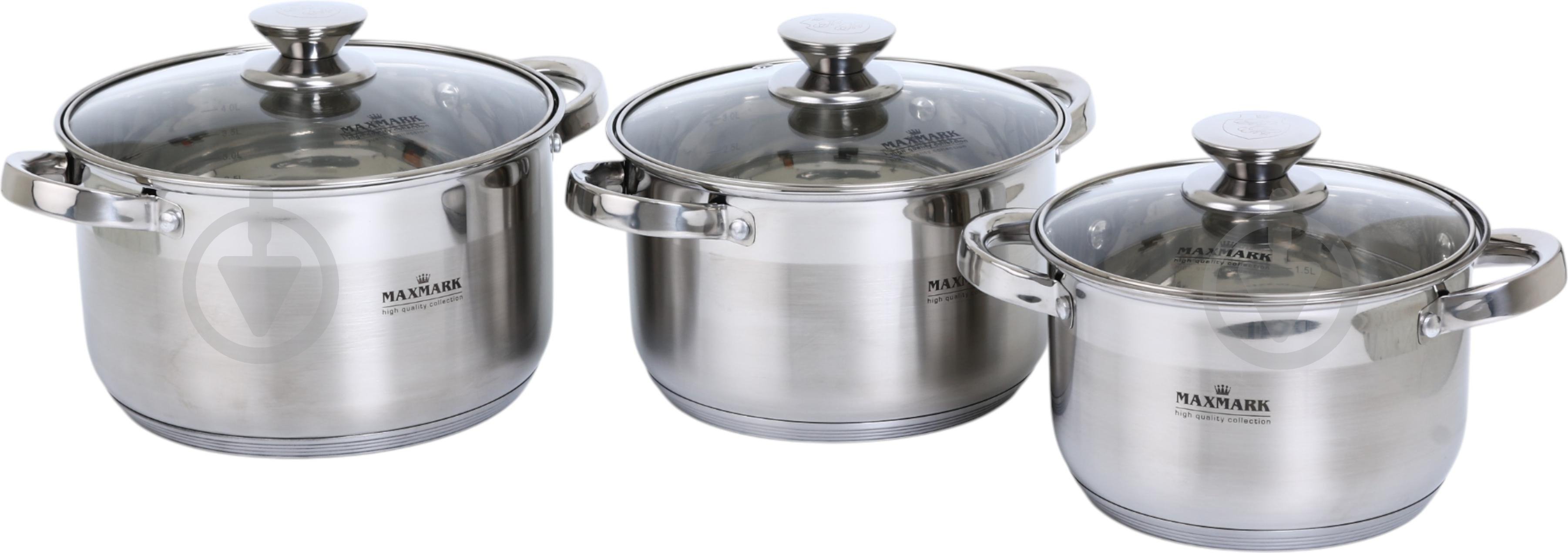 Набор кастрюль Maxmark Classic 6 предметов MK-3706А - фото 1 Набор кастрюль Maxmark Classic 6 предметов MK-3706А - фото 1