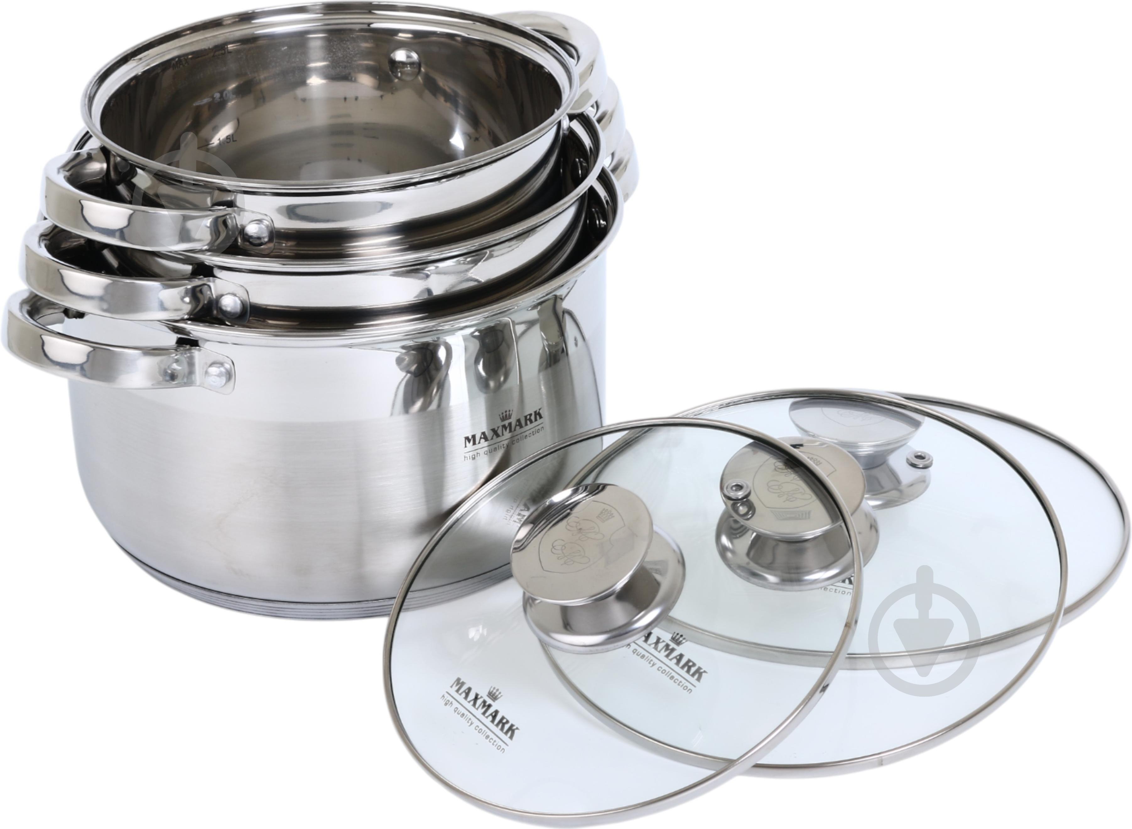 Набор кастрюль Maxmark Classic 6 предметов MK-3706А - фото 2 Набор кастрюль Maxmark Classic 6 предметов MK-3706А - фото 2