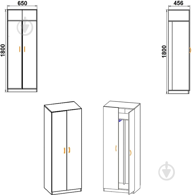 Шкаф Компанит 1 орех - фото 3