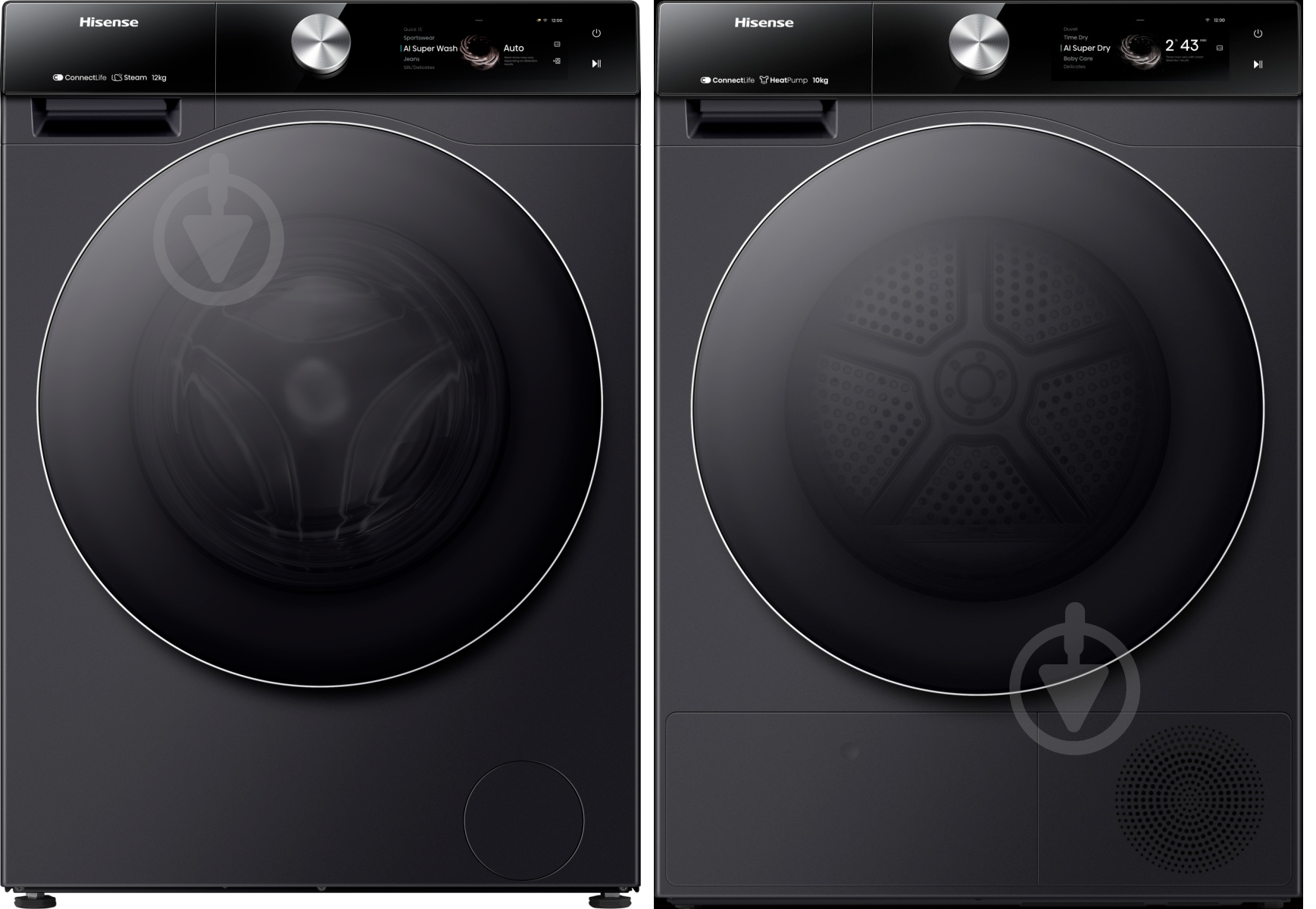 Стиральная машина Hisense WF7S1247BB + сушильная машина DH7S107BB - фото 1 Стиральная машина Hisense WF7S1247BB + сушильная машина DH7S107BB - фото 1