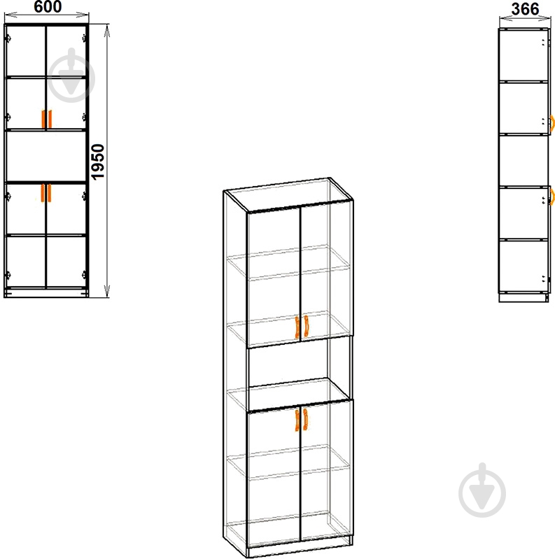Шкаф Компанит КШ-5 дуб сонома - фото 3