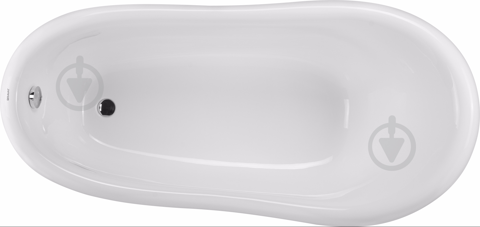 Ванна акрилова Bravat 170х85 см B25709W-B 1750x850 - фото 1