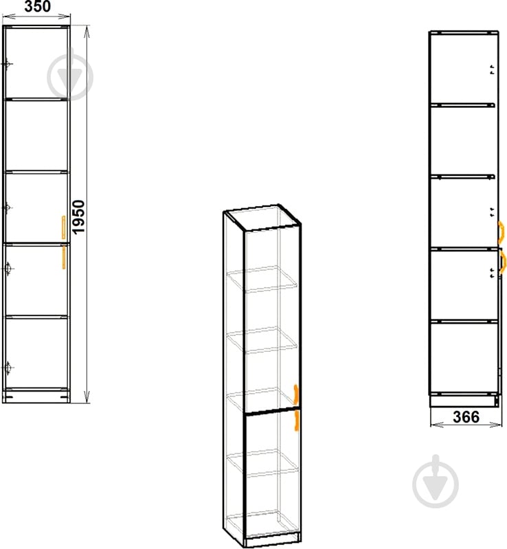 Шкаф Компанит КШ-9 дуб сонома - фото 3