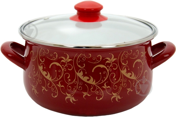 Кастрюля Infinity Красный вензель 4,8 л - фото 1 Кастрюля Infinity Красный вензель 4,8 л - фото 1