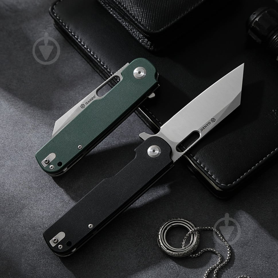 Нож складной Ganzo серый, D2, G770-GR - фото 8