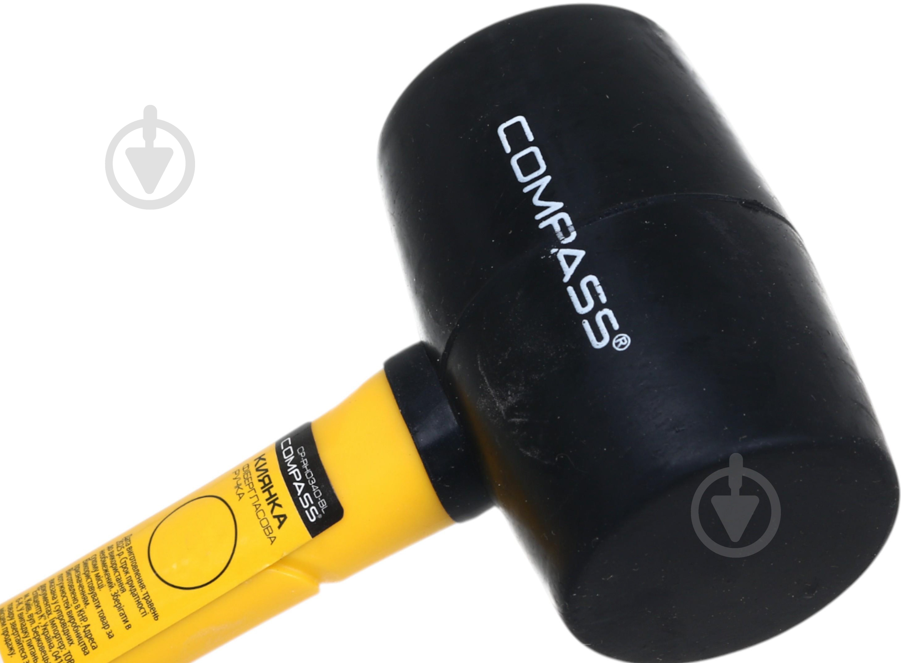 Киянка Compass 225 г чорна гума фібергласова ручка CP-RH0225-BL - фото 5 Киянка Compass 225 г чорна гума фібергласова ручка CP-RH0225-BL - фото 5