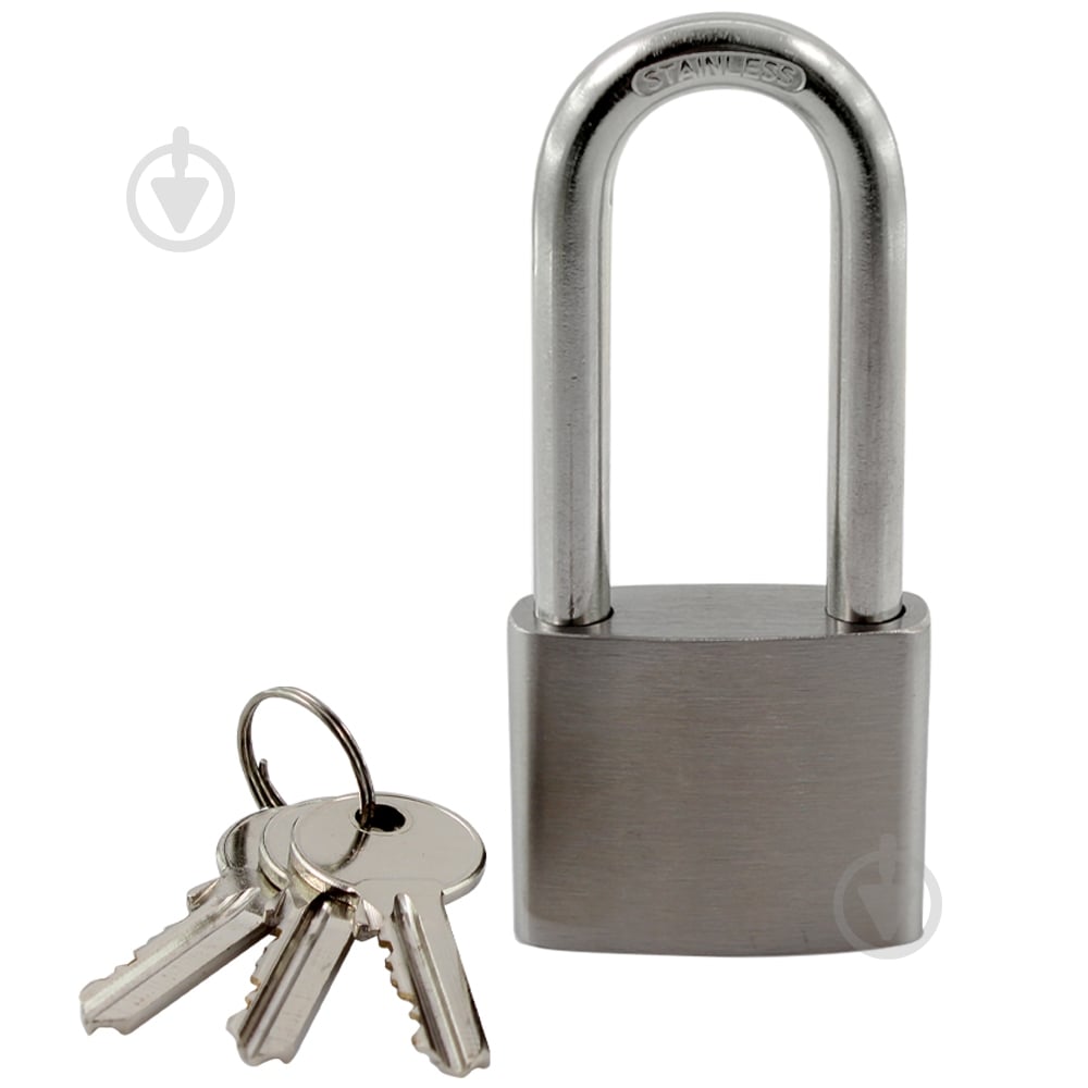 Замок навесной Comit 50 мм нержавеющая сталь 71067 открытый (амбарный) - фото 1 Замок навесной Comit 50 мм нержавеющая сталь 71067 открытый (амбарный) - фото 1