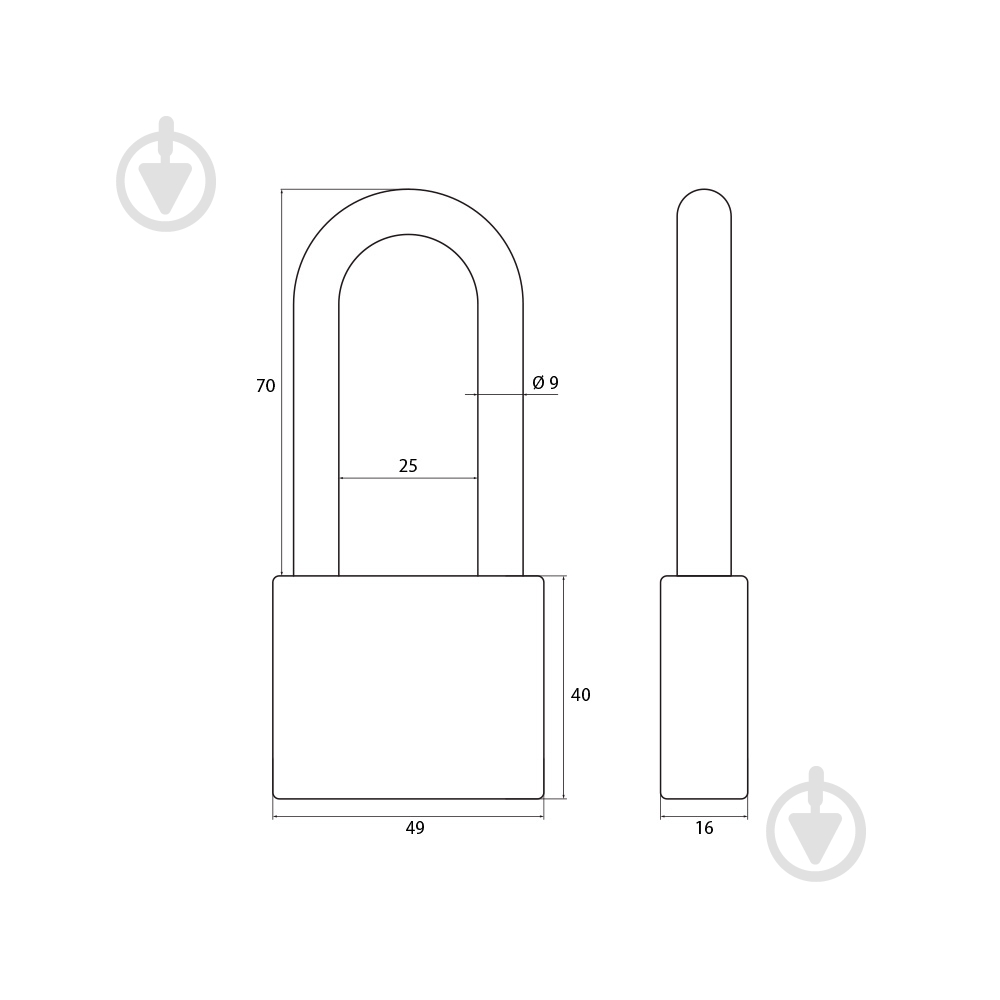 Замок навесной Comit 50 мм нержавеющая сталь 71067 открытый (амбарный) - фото 4 Замок навесной Comit 50 мм нержавеющая сталь 71067 открытый (амбарный) - фото 4