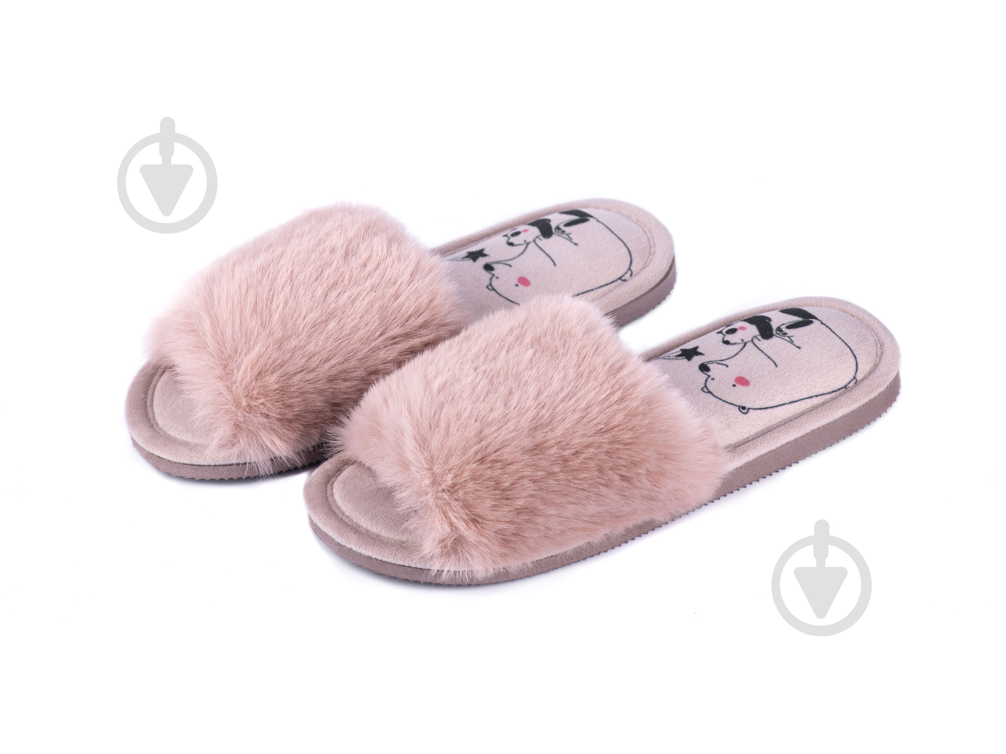 Капці дитячі для дівчинки Twins HS-LUX хутряні р.32/33 пудровий - фото 1