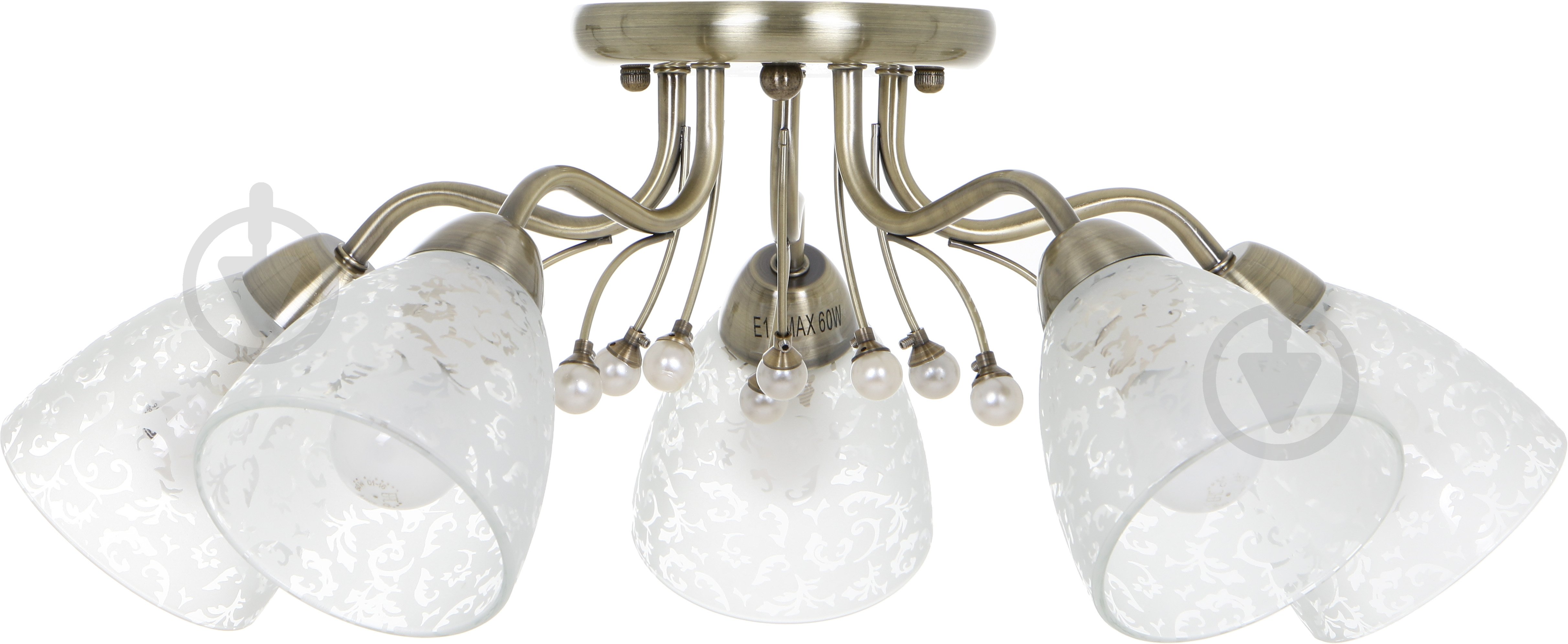 Люстра потолочная Luce 5 5x40 Вт E14 латунь - фото 2