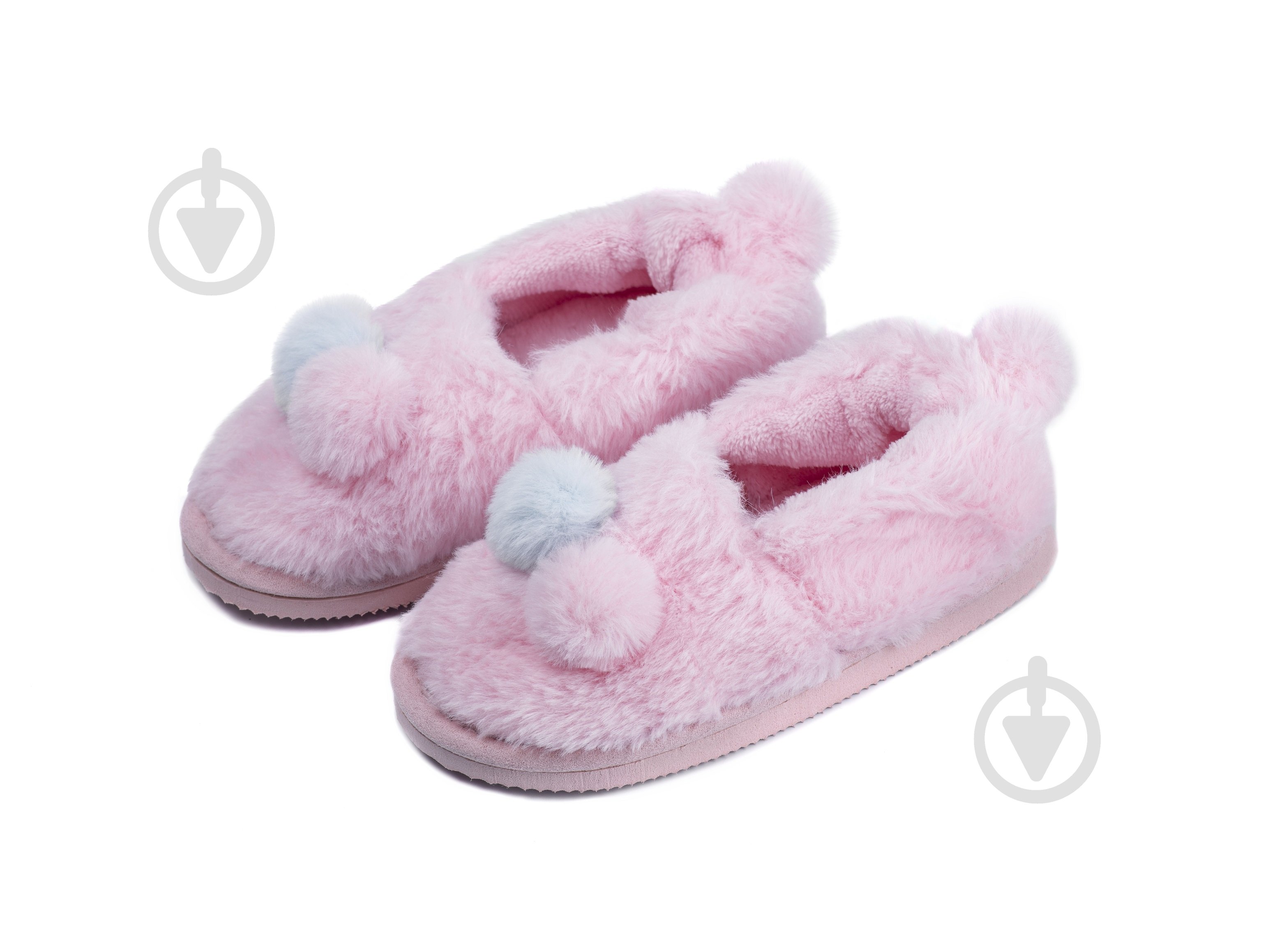 Тапочки детские для девочки Twins HS-LUX чешки меховые с декором р.28/29 розовый - фото 1