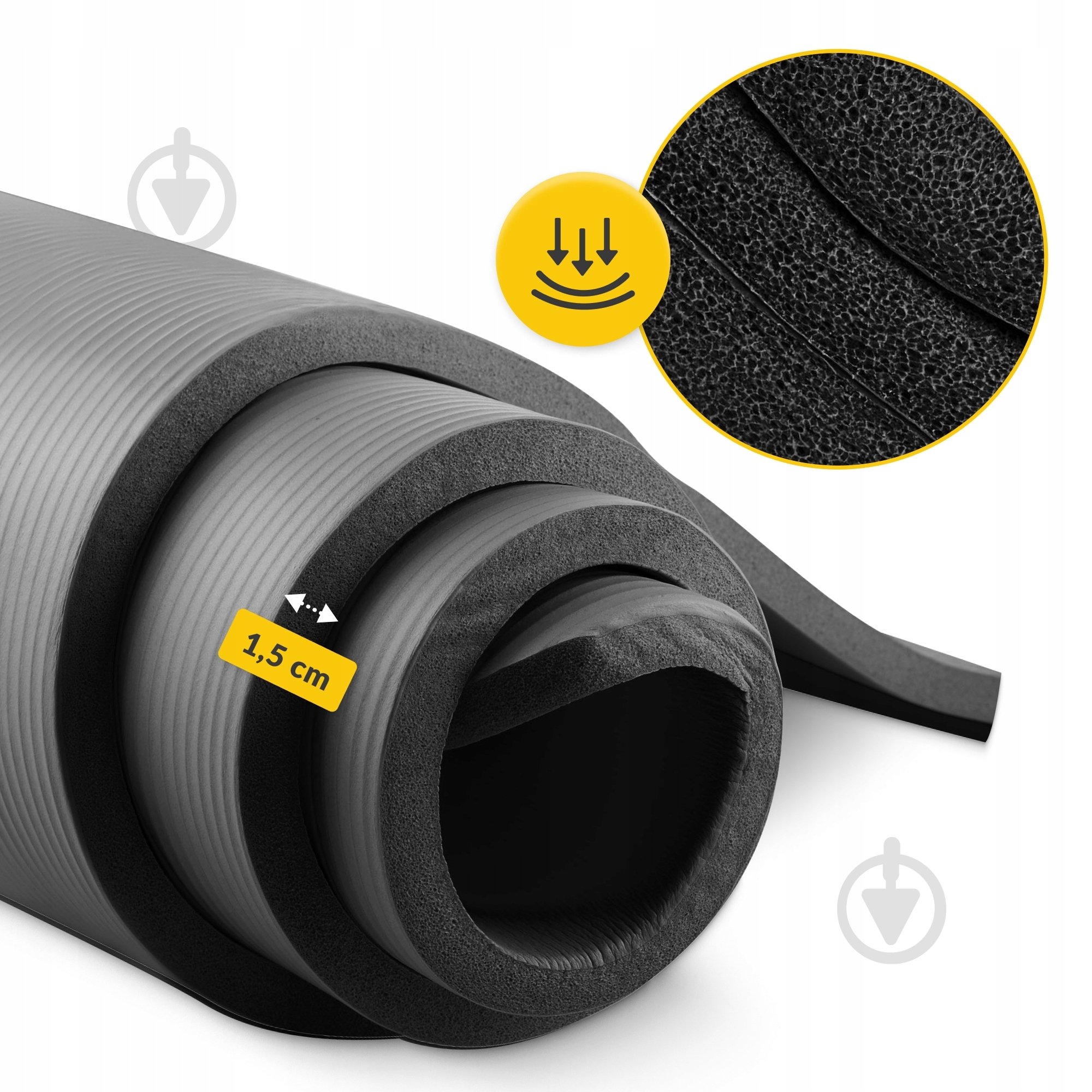 Килимок для йоги та фітнесу 4fizjo 180 x 60 x 1,5 см NBR Black (P-5907222931592) чорний - фото 8 Килимок для йоги та фітнесу 4fizjo 180 x 60 x 1,5 см NBR Black (P-5907222931592) чорний - фото 8