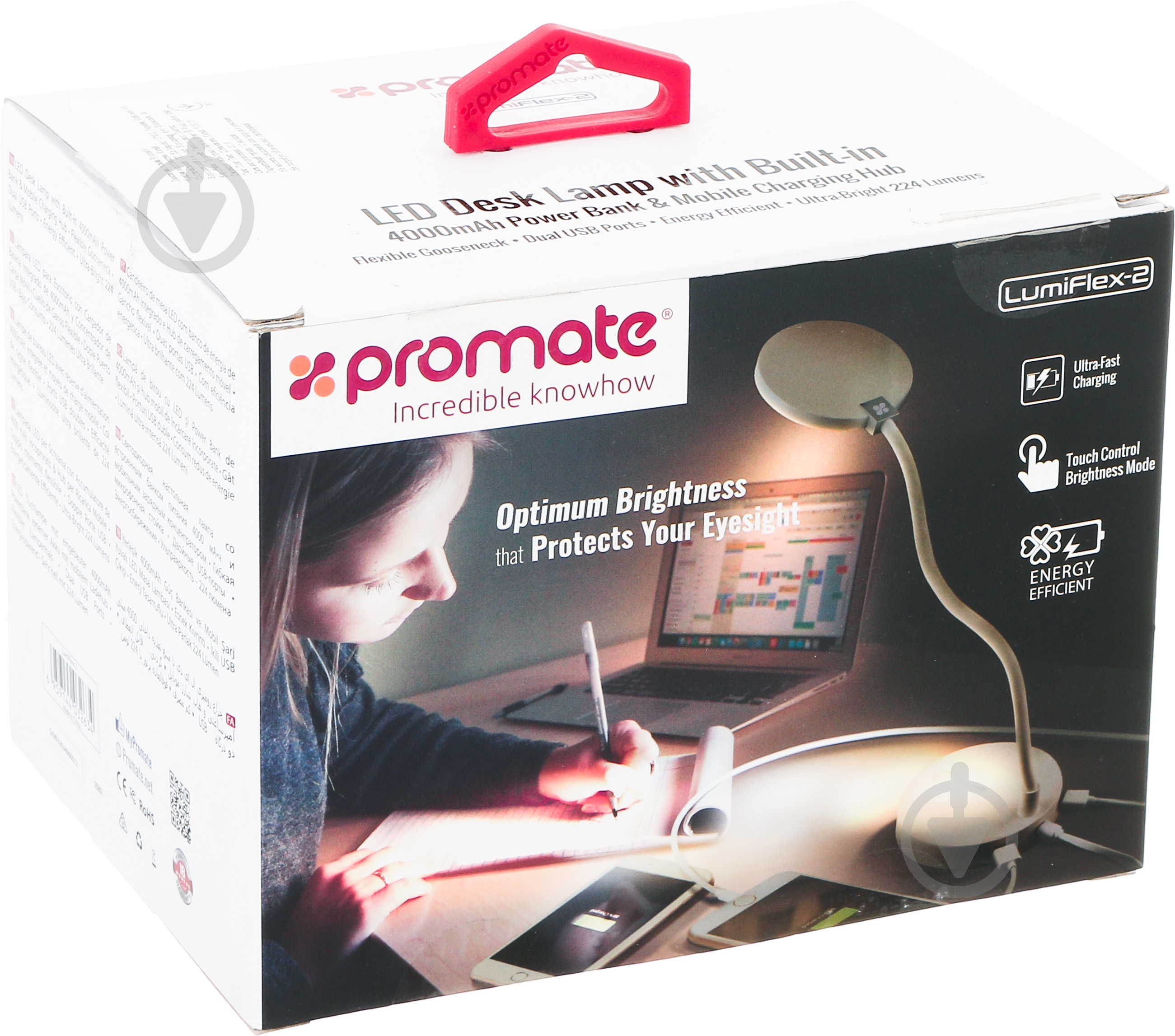 Настольная лампа офисная Promate Lumiflex-2 белый - фото 5