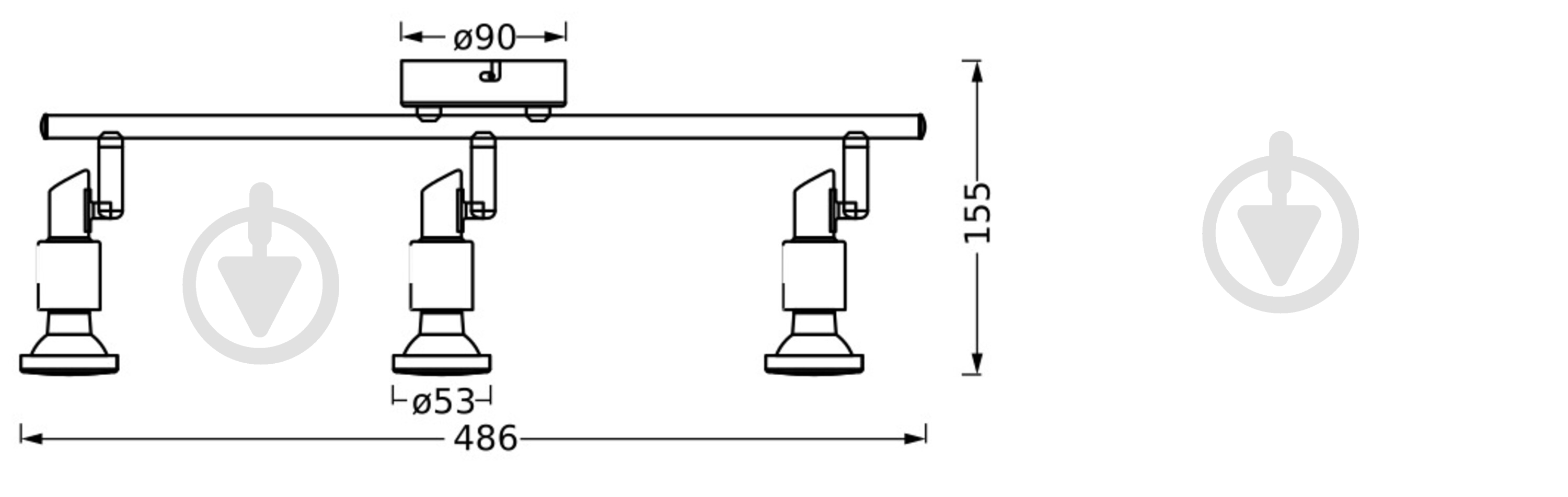 ВИТРИНА! Спот Ledvance 3x3,4 Вт GU10 черный - фото 8