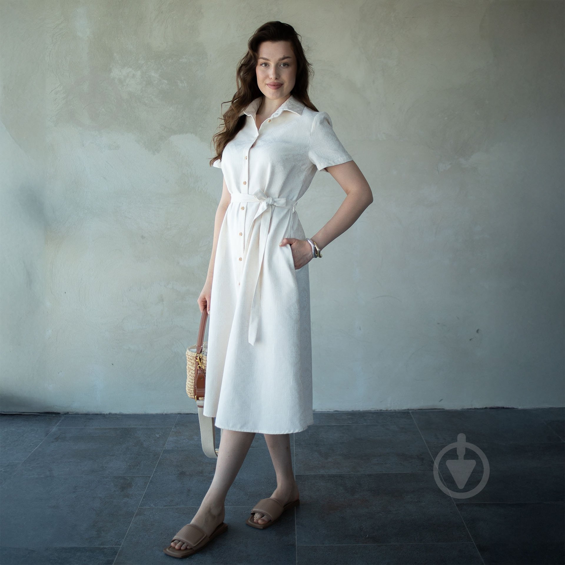 Платье Эдельвика 101-25/00 р.XL бежевый - фото 1