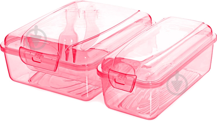 Ланч-бокс Titiz Plastik со столовыми приборами AP-9082-RD - фото 1 Ланч-бокс Titiz Plastik со столовыми приборами AP-9082-RD - фото 1