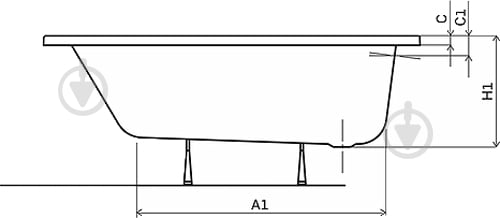 Ванна Kolo Supero 5341000 150х70 см прямоугольная с ножками - фото 3