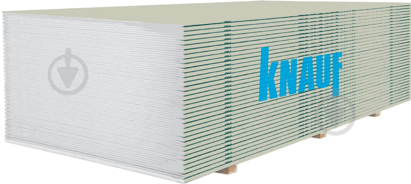 Гіпсокартон звичайний (*ціна від 30 листів) Knauf 3000x1200х12,5 мм 3,6 кв. м - фото 1