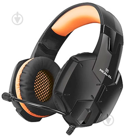 Навушники Real-el GDX-7700 SURROUND 7.1 black/orange - фото 1