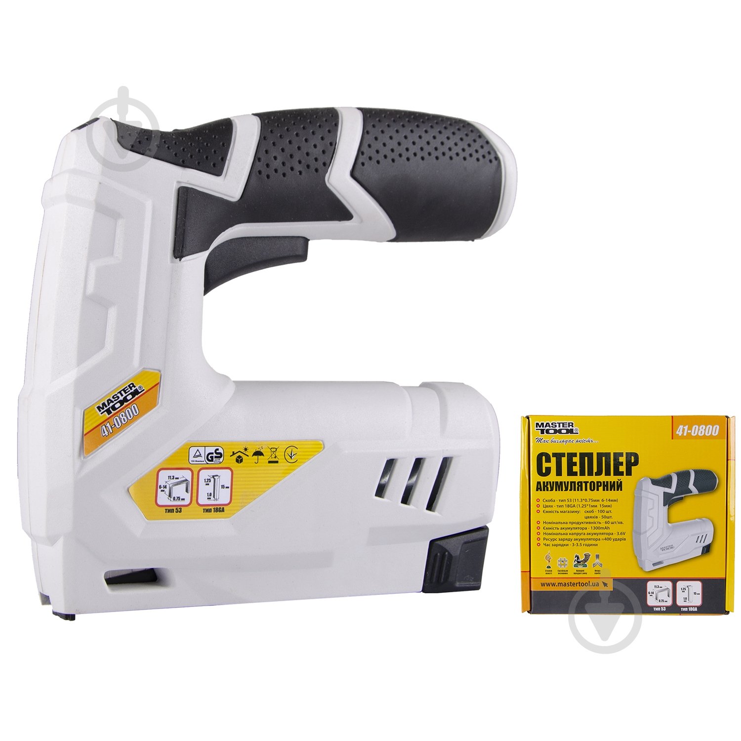 Степлер аккумуляторный MasterTool 41-0800 - фото 1 Степлер аккумуляторный MasterTool 41-0800 - фото 1