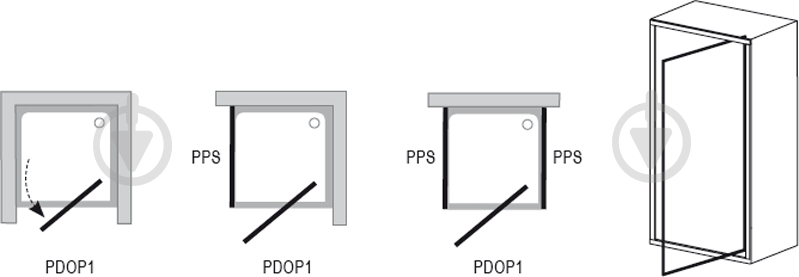 Душевые двери PDOP1-90 (Transp) white 03G70100Z1 - фото 3