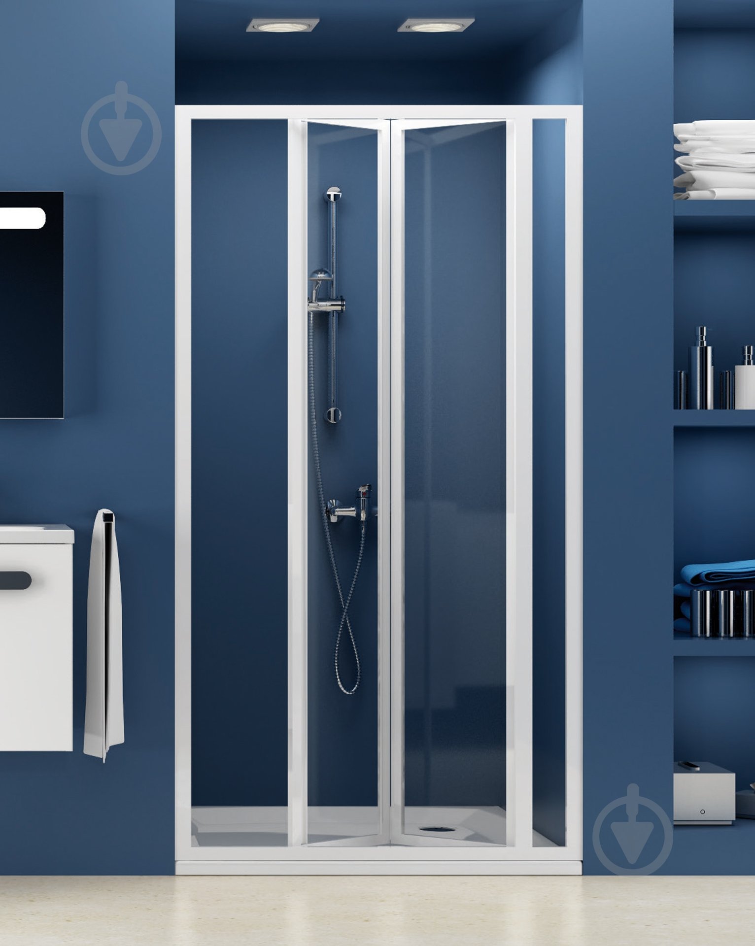 Душевые двери SDZ3-90 белый+grape - фото 1