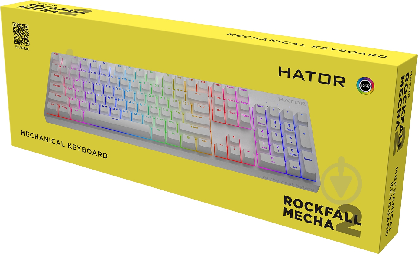Клавиатура Hator Rockfall 2 Mecha orange (HTK-711) white - фото 6