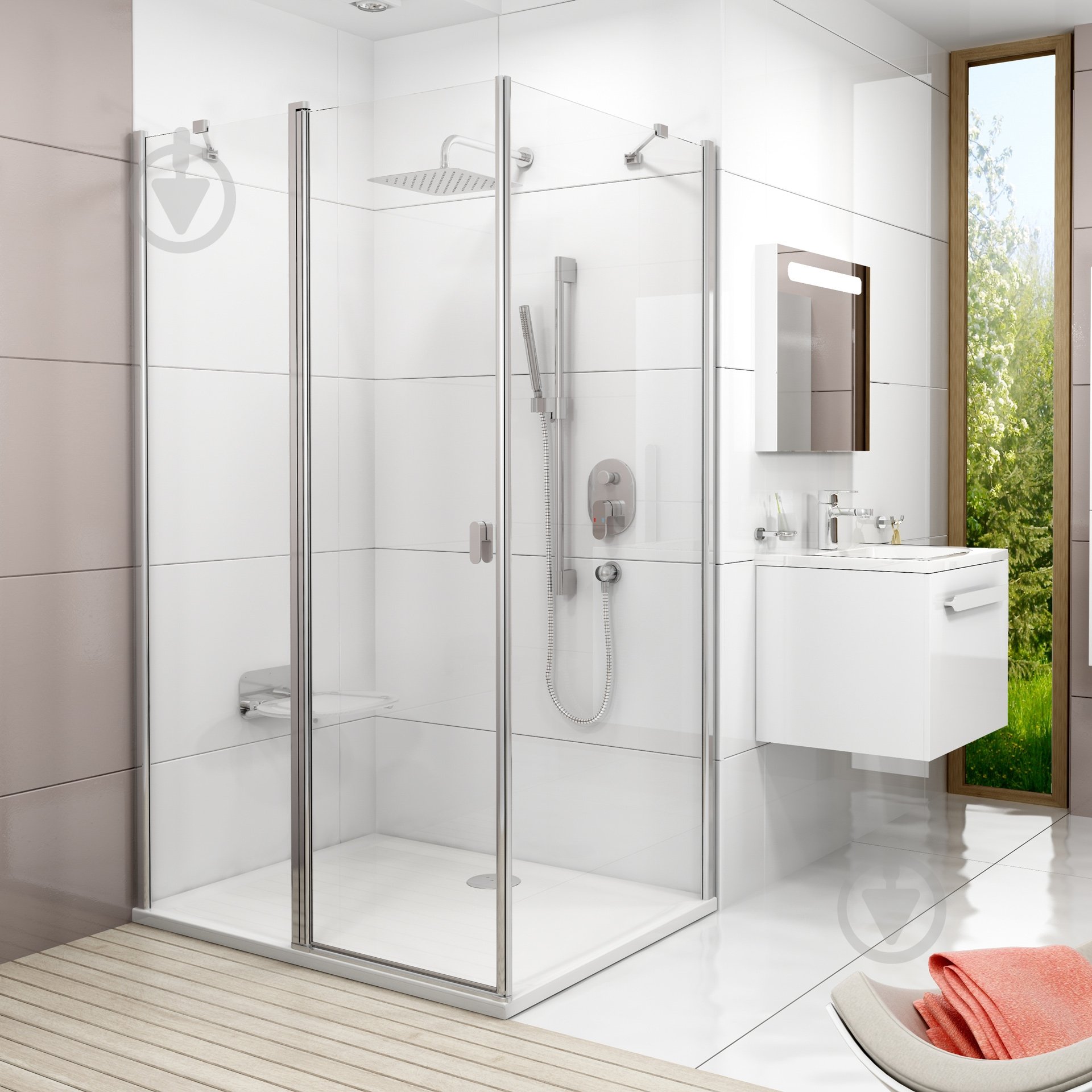 Неподвижная стенка для душа Chrome CPS - фото 2