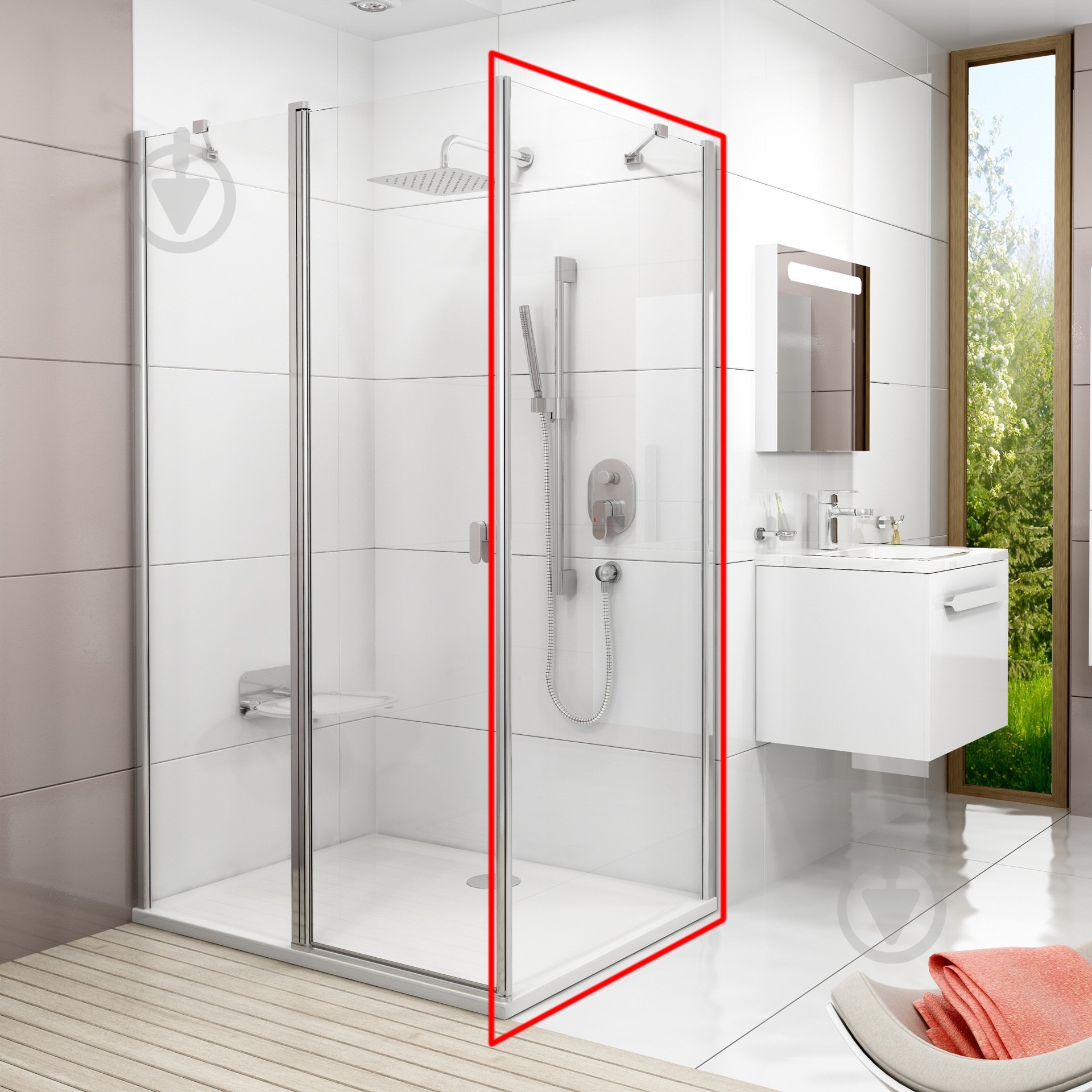 Неподвижная стенка для душа Chrome CPS - фото 1