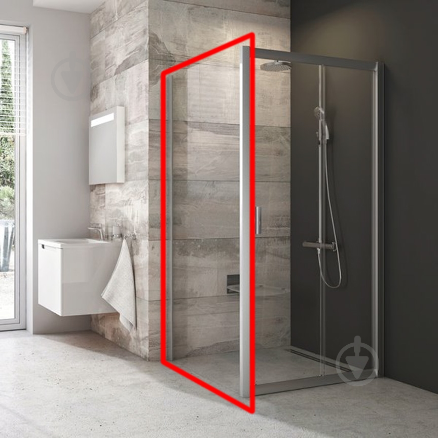 Душевая стенка BLPS-90 Полир.алюм.+Grape - фото 1