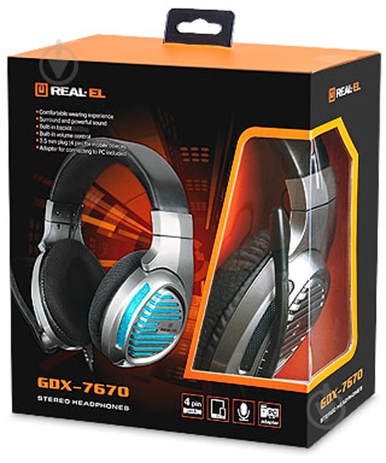 Наушники Real-el GDX-7670 grey - фото 12 Наушники Real-el GDX-7670 grey - фото 12