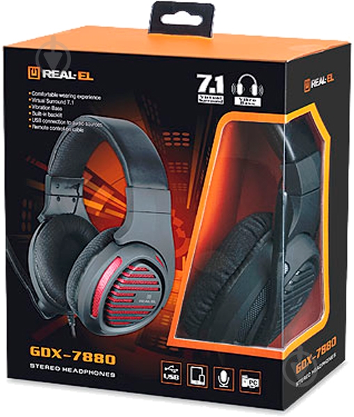 Наушники Real-el GDX-7880 black - фото 11 Наушники Real-el GDX-7880 black - фото 11