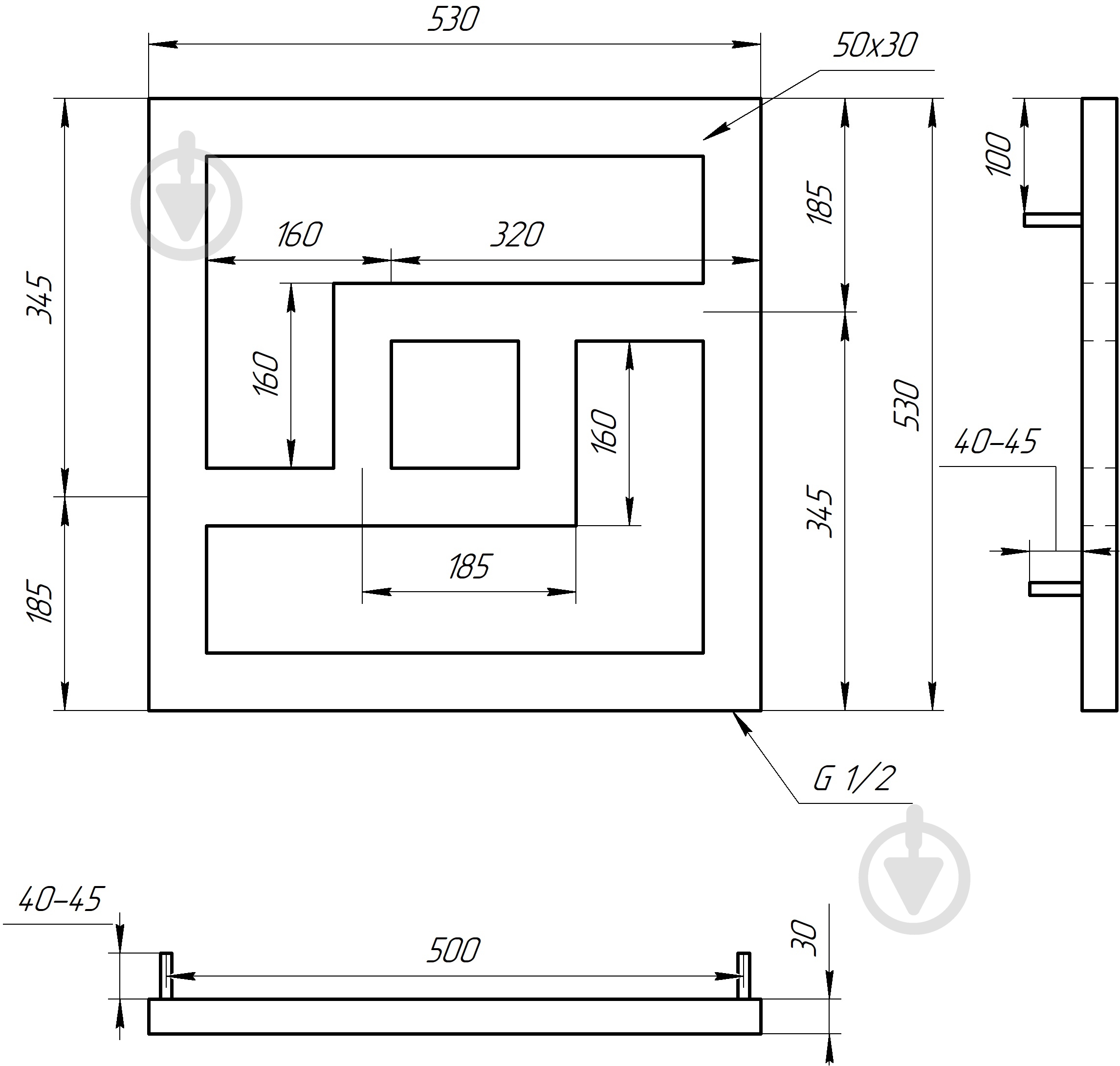 Полотенцесушитель водяной GenesisAqua Onix/B530 - фото 3 Полотенцесушитель водяной GenesisAqua Onix/B530 - фото 3