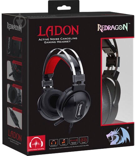 Наушники Redragon Ladon black/red - фото 6