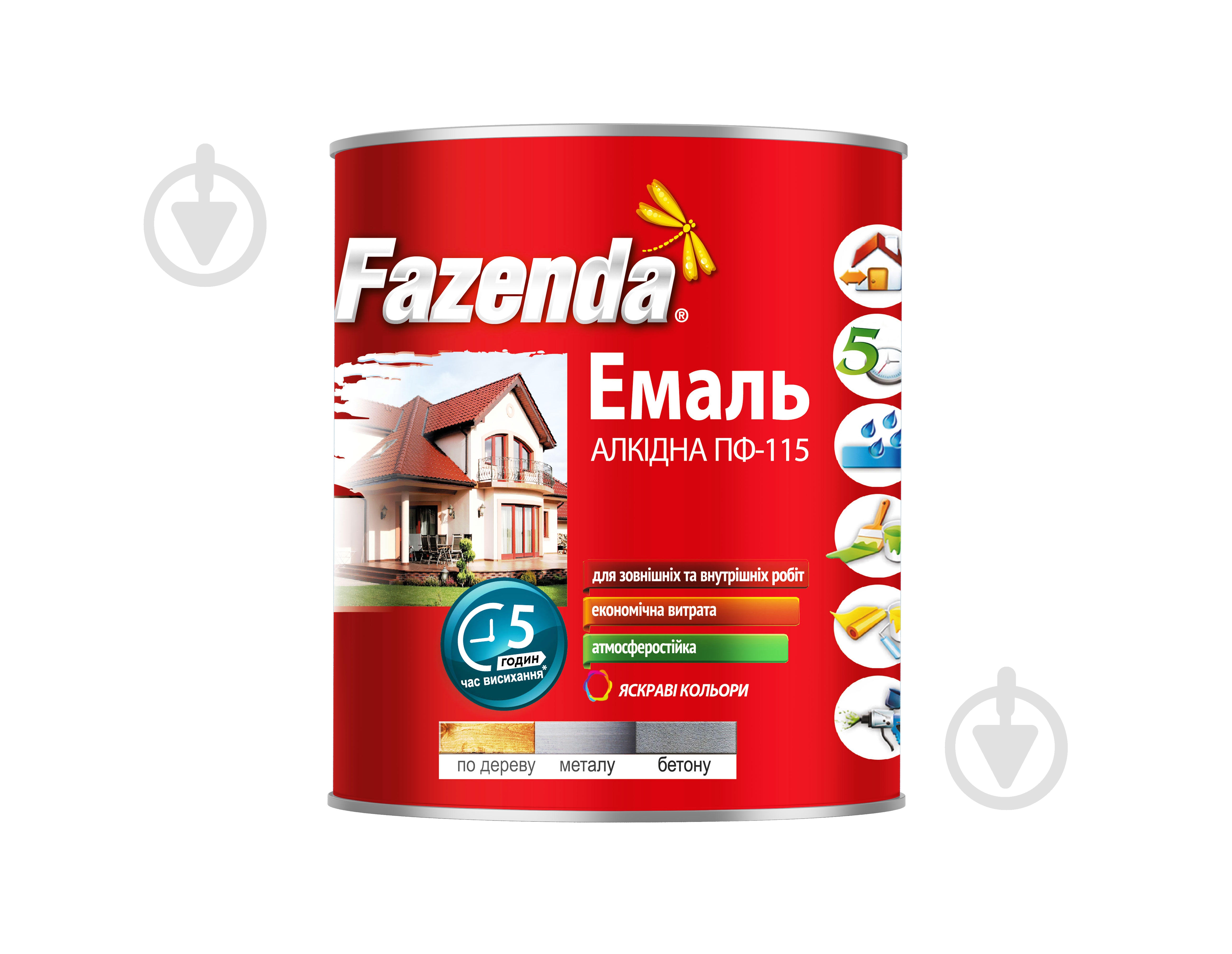 Эмаль Fazenda алкидная ПФ-115 бирюзовый глянец 2,8 кг - фото 1